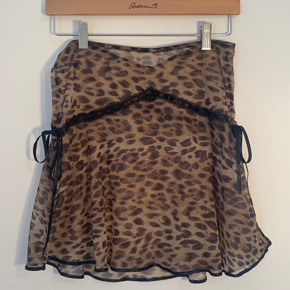 Victoria’s Secret Leopard Sheer Mesh Skirt Slip